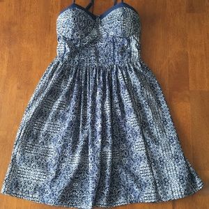 Bustier Top Blue Sundress